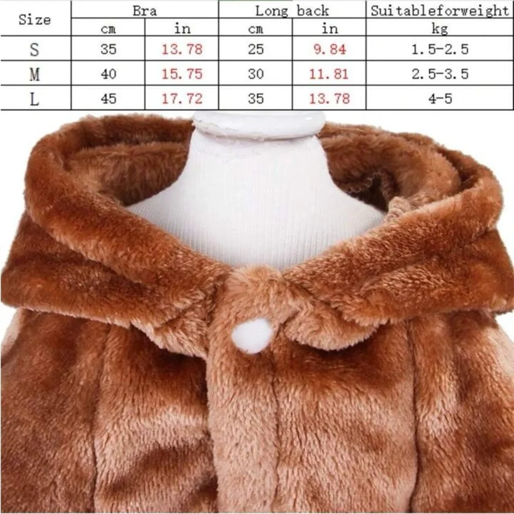 Dog Four-Legged Brown Bear Transformation Suit, Autumn And Winter